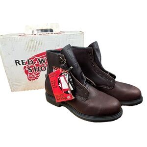 VTG Red Wing Shoes Men's Dark Brown Leather Steel Toe Boots Sz 10 EE style 4412